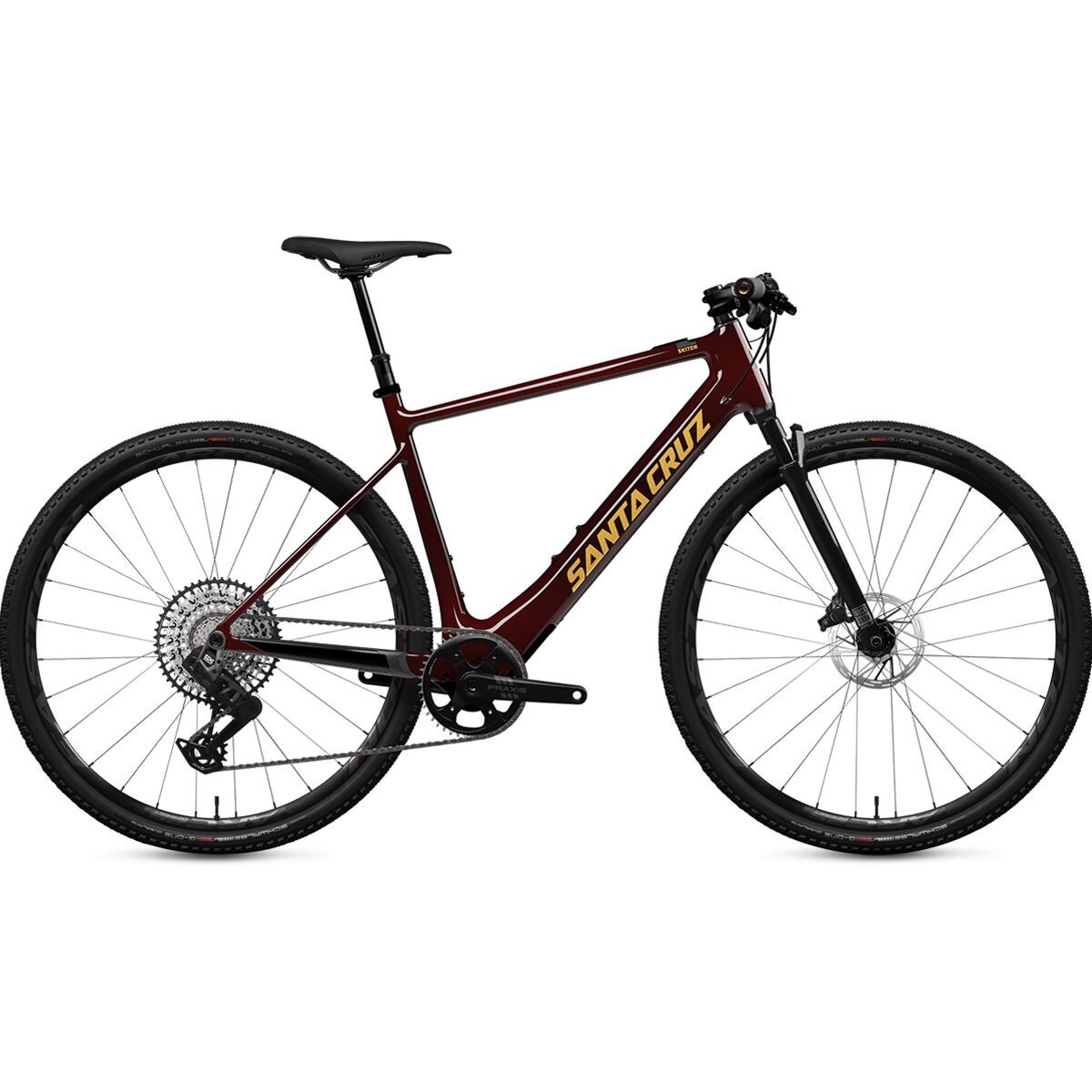 Santa Cruz Bicycles Skitch CC GX Eagle AXS Transmission Flat Bar E-Bike Oxblood, L