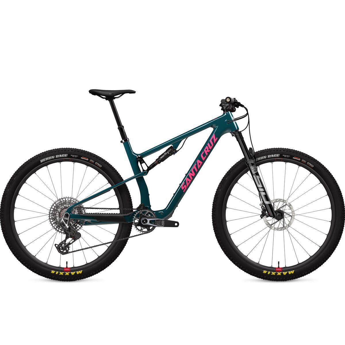 Image of Santa Cruz Bicycles Blur CC X0 AXS Transmission Carbon Wheel Mountain Bike Gloss Dark Teal, XL