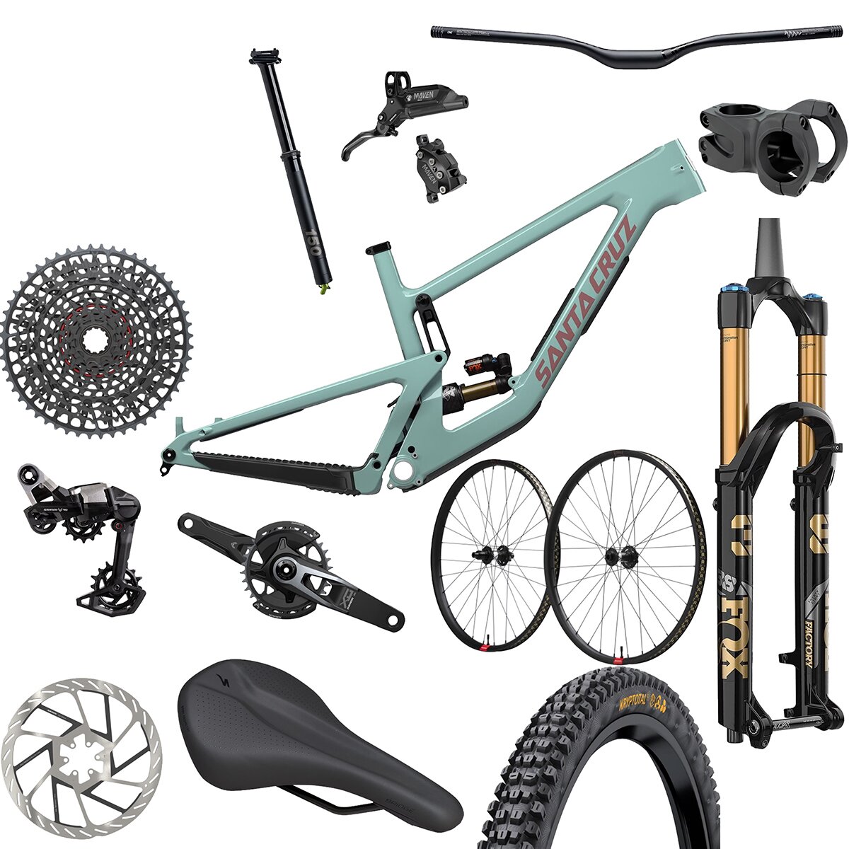 Image of Santa Cruz Bicycles Nomad X0/90 Exclusive Mountain Bike Gloss Light Teal, L