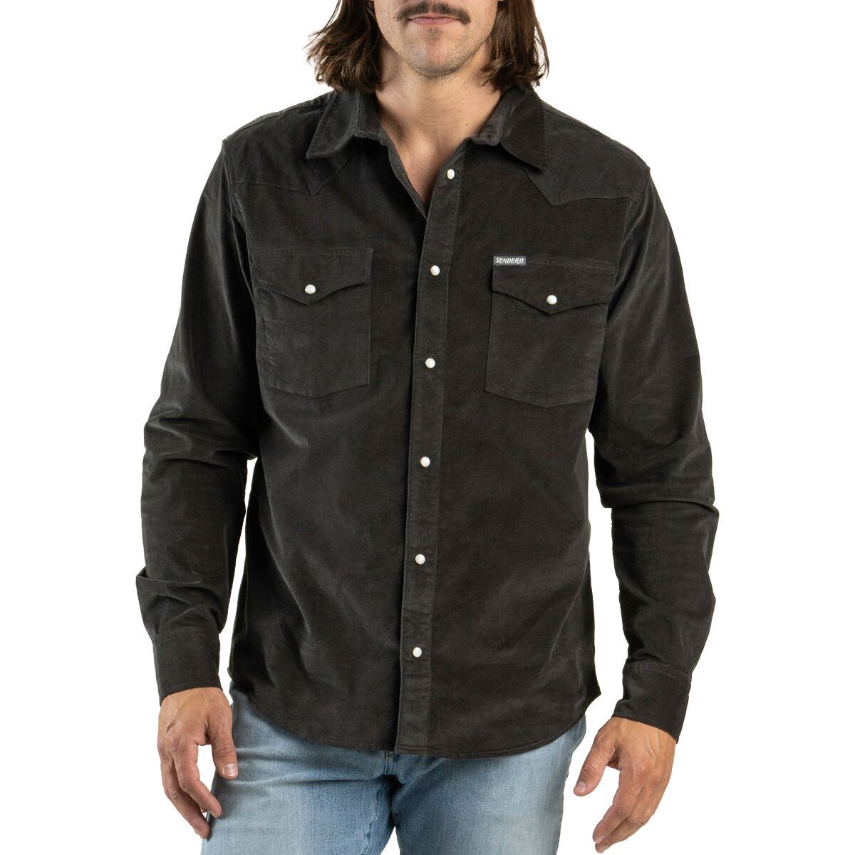 Image of Sendero Provisions Co. The Wyatt Pearl Snap Shirt - Men's Charcoal, XL