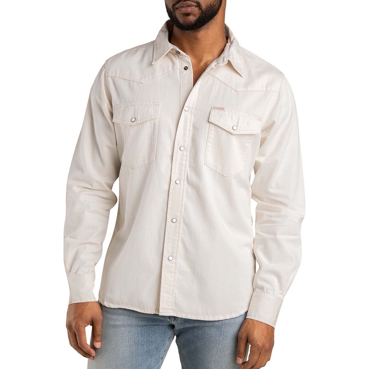 Image of Sendero Provisions Co. The Wyatt Pearl Snap Shirt - Men's Ecru, XL