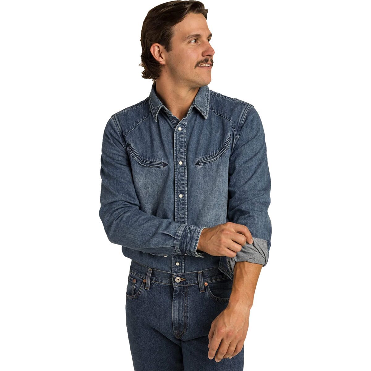 Image of Sendero Provisions Co. The Yoakam Pearl Snap Shirt - Men's Classic Denim, L