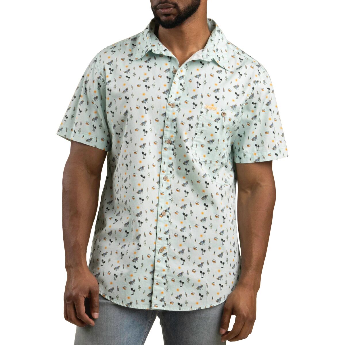 Sendero Provisions Co. Sendero Provisions Co. City Slicker Button Up Short-Sleeve Shirt - Men's Alondra/Cream/Green, L