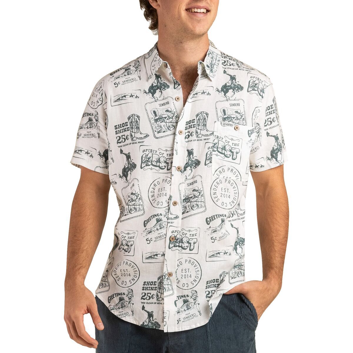 Sendero Provisions Co. City Slicker Button Up Short-Sleeve Shirt - Men's Postcard, S