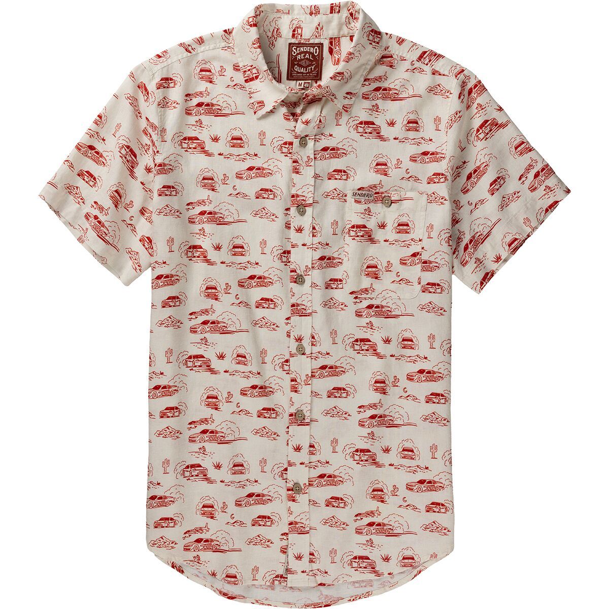 Image of Sendero Provisions Co. City Slicker Button Up Short-Sleeve Shirt - Men's White, L
