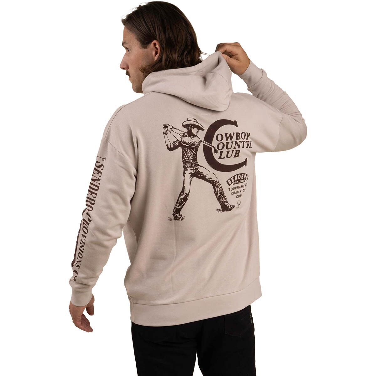 Image of Sendero Provisions Co. Cowboy Country Club Hoodie Sand, S