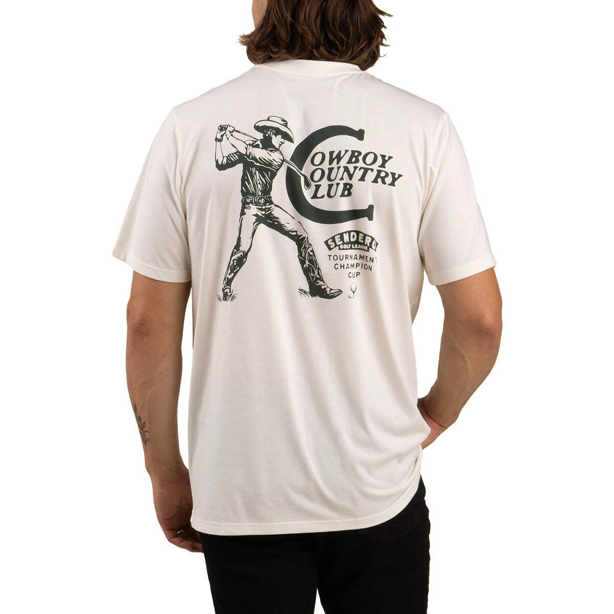 Image of Sendero Provisions Co. Cowboy Country Club T-Shirt Vintage White, S