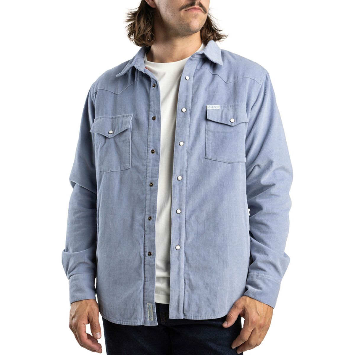 Image of Sendero Provisions Co. Desperado Shacket - Men's Powder Blue, S
