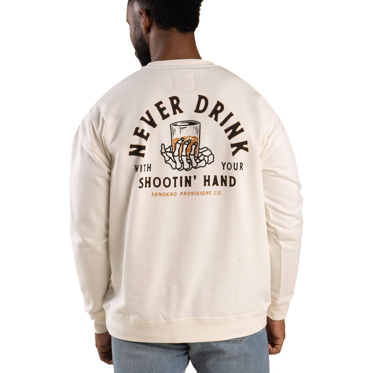 Image of Sendero Provisions Co. Shootin' Hand Sweatshirt Vintage White, M