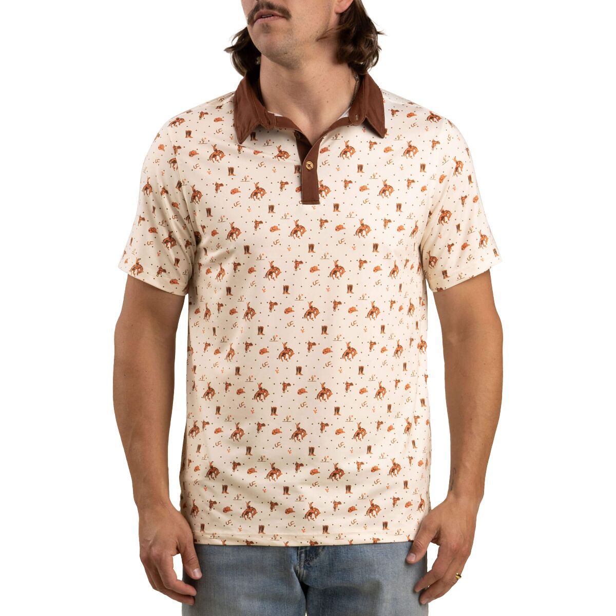 Image of Sendero Provisions Co. High Noon Performance Polo Shirt - Men's Bronc Rider, S