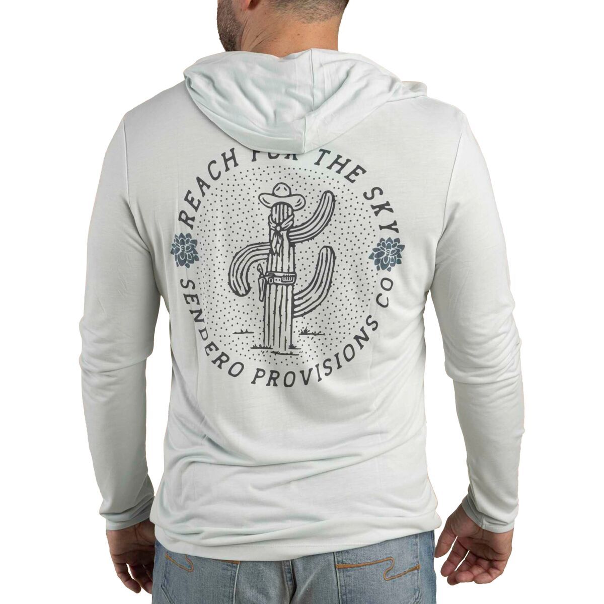 Image of Sendero Provisions Co. Yucatan Hoodie - Men's Frio Blue/Reach for the Sky Print, S