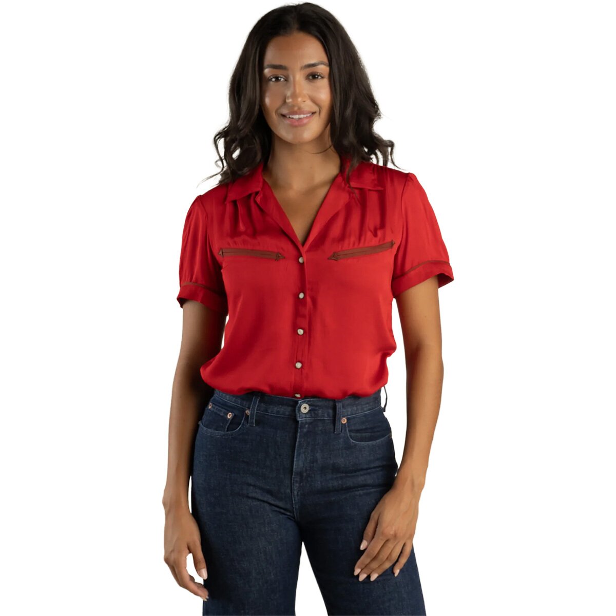 Sendero Provisions Co. Sendero Provisions Co. Cheyenne Western Blouse - Women's Crimson, M - $74.95 at Backcountry.com