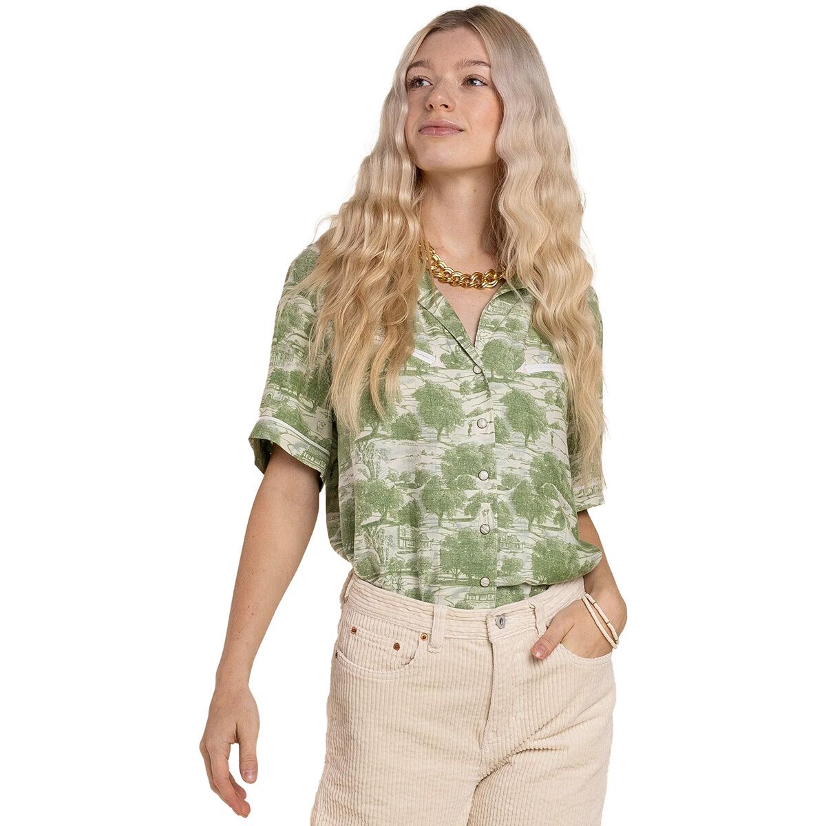Sendero Provisions Co. Sendero Provisions Co. Cheyenne Western Blouse - Women's Mint Green/Aurora Print, XS