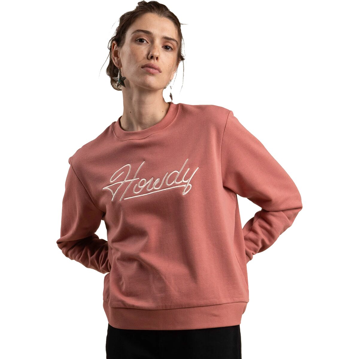 Sendero Provisions Co. Sendero Provisions Co. Howdy Drop Shoulder Sweatshirt - Women's Dusty Mauve, L