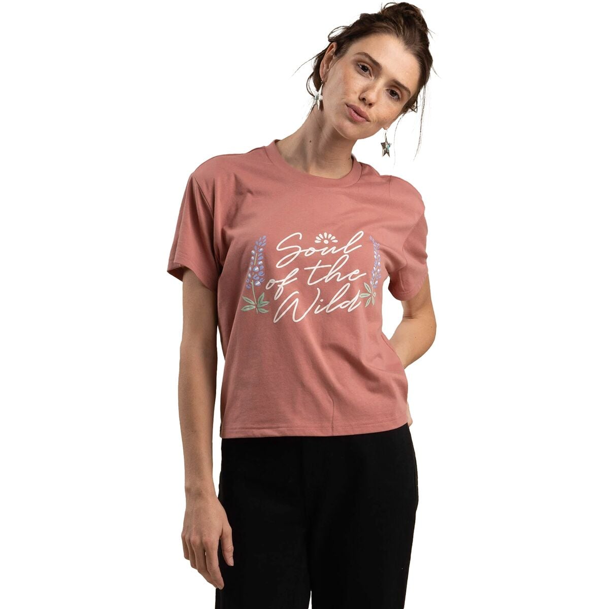 Image of Sendero Provisions Co. Soul Of The Wild Crop T-Shirt - Women's Dusty Mauve, L