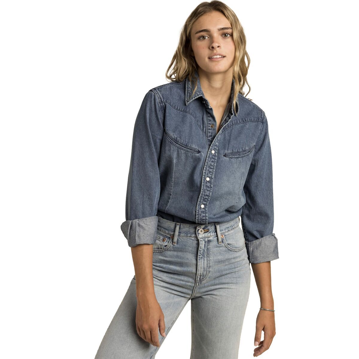 Image of Sendero Provisions Co. Yoakam Blouse - Women's Classic Denim, S