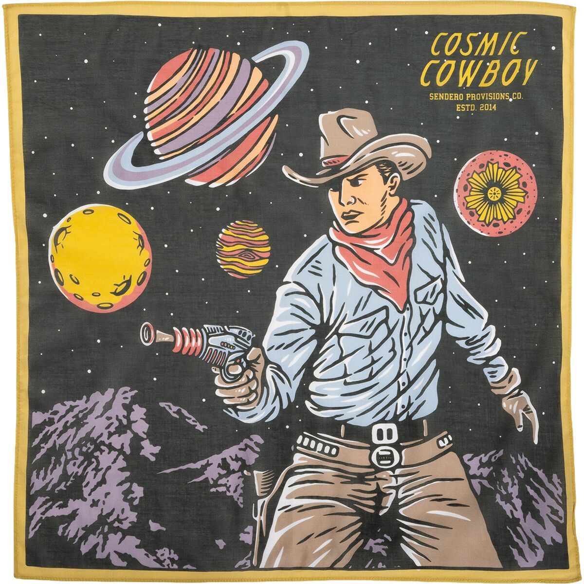 Image of Sendero Provisions Co. Bandana Cosmic Cowboy Brown, One Size