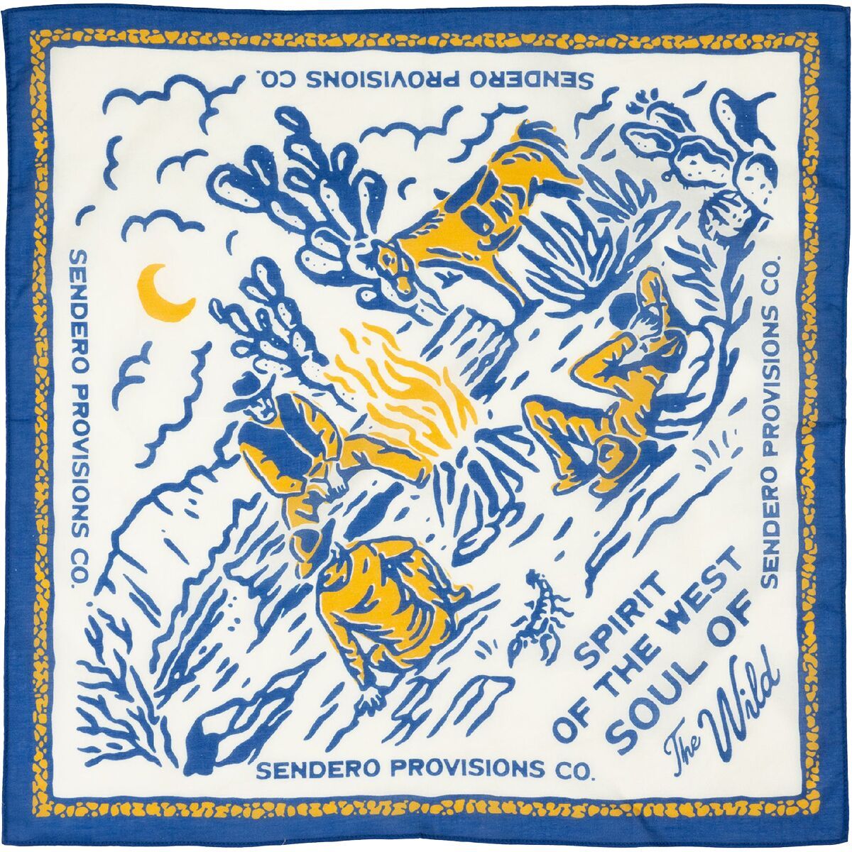 Sendero Provisions Co. Bandana Cowboy Campfire Blue, One Size