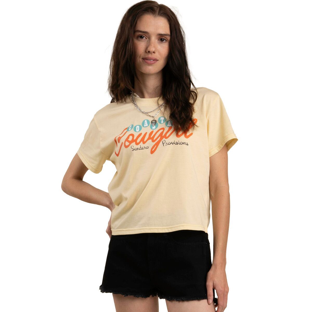 Image of Sendero Provisions Co. Coastal Cowgirl Crop T-Shirt - Women's Cream, M