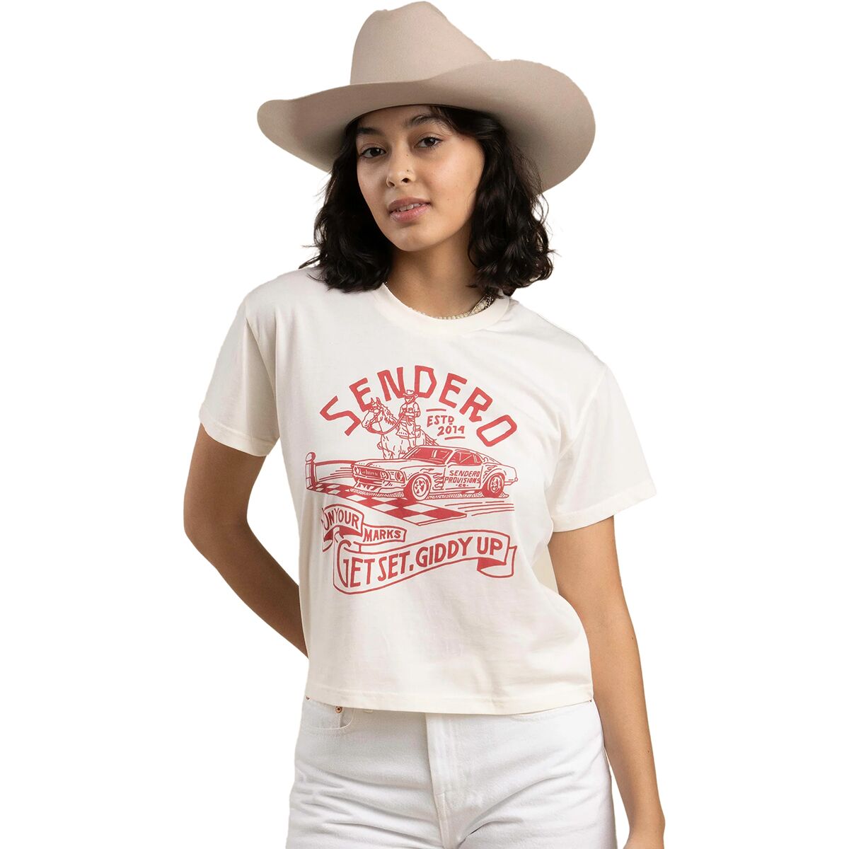 Sendero Provisions Co. Sendero Provisions Co. Giddy Up Crop T-Shirt - Women's Vintage White, S