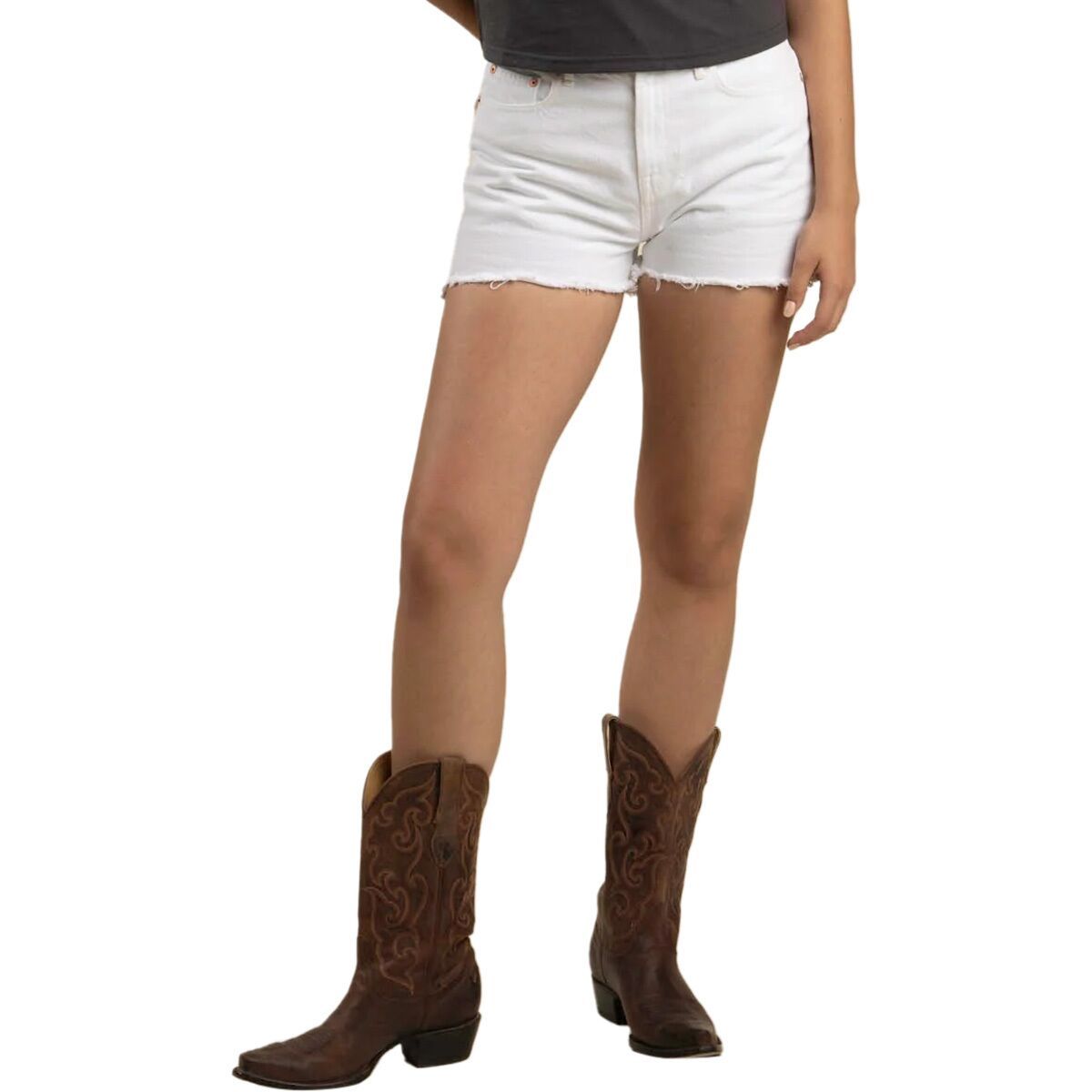 Image of Sendero Provisions Co. Ysleta High-Rise Denim Short - Women's Washed White, 27