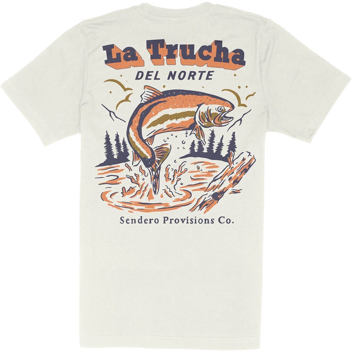 Sendero Provisions Co. Del Norte T-Shirt Vintage White/Green Print, XL