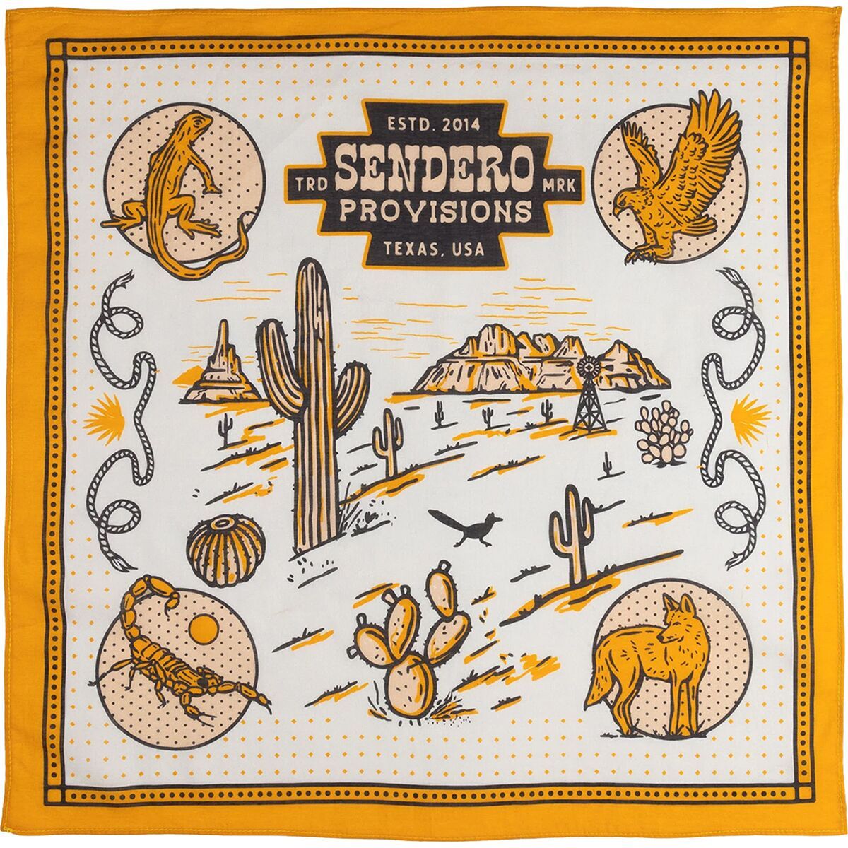 Image of Sendero Provisions Co. Arenoso Bandana Orange, One Size