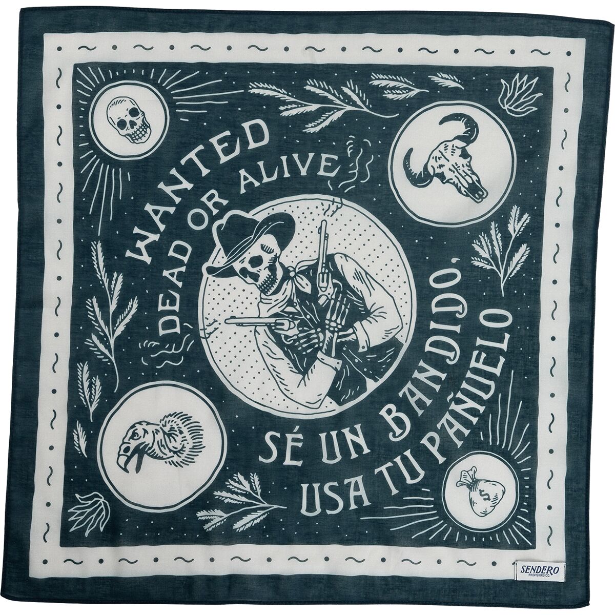 Sendero Provisions Co. Sendero Provisions Co. Dead Or Alive Bandana Blue, One Size
