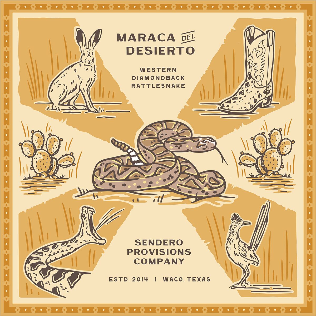 Sendero Provisions Co. Sendero Provisions Co. Rattlesnake Bandana Tan, One Size