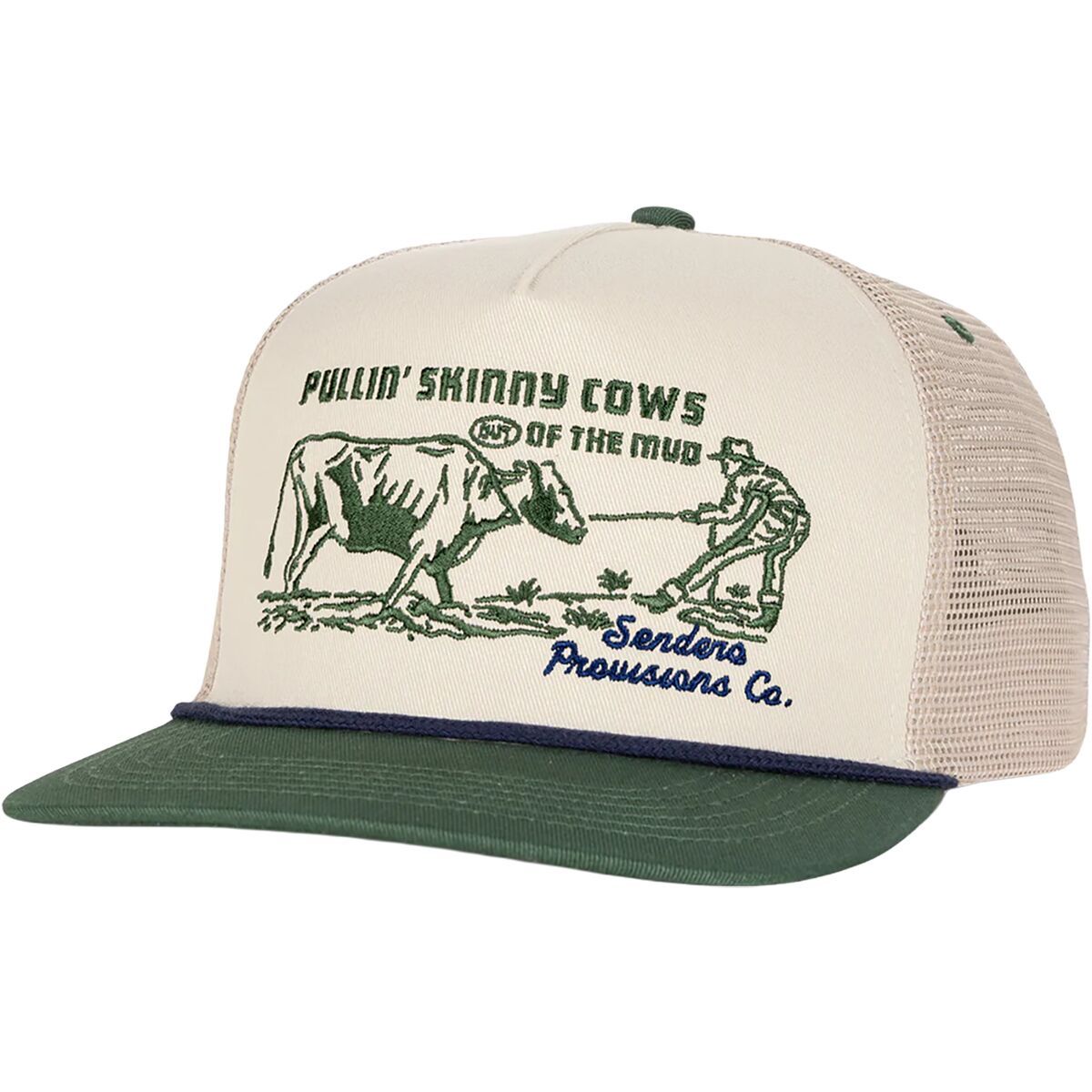 Image of Sendero Provisions Co. Skinny Cows Hat Cream/Green, One Size