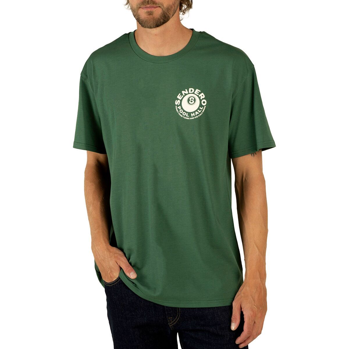 Image of Sendero Provisions Co. Eightball Vintage T-Shirt Hunter Green, S