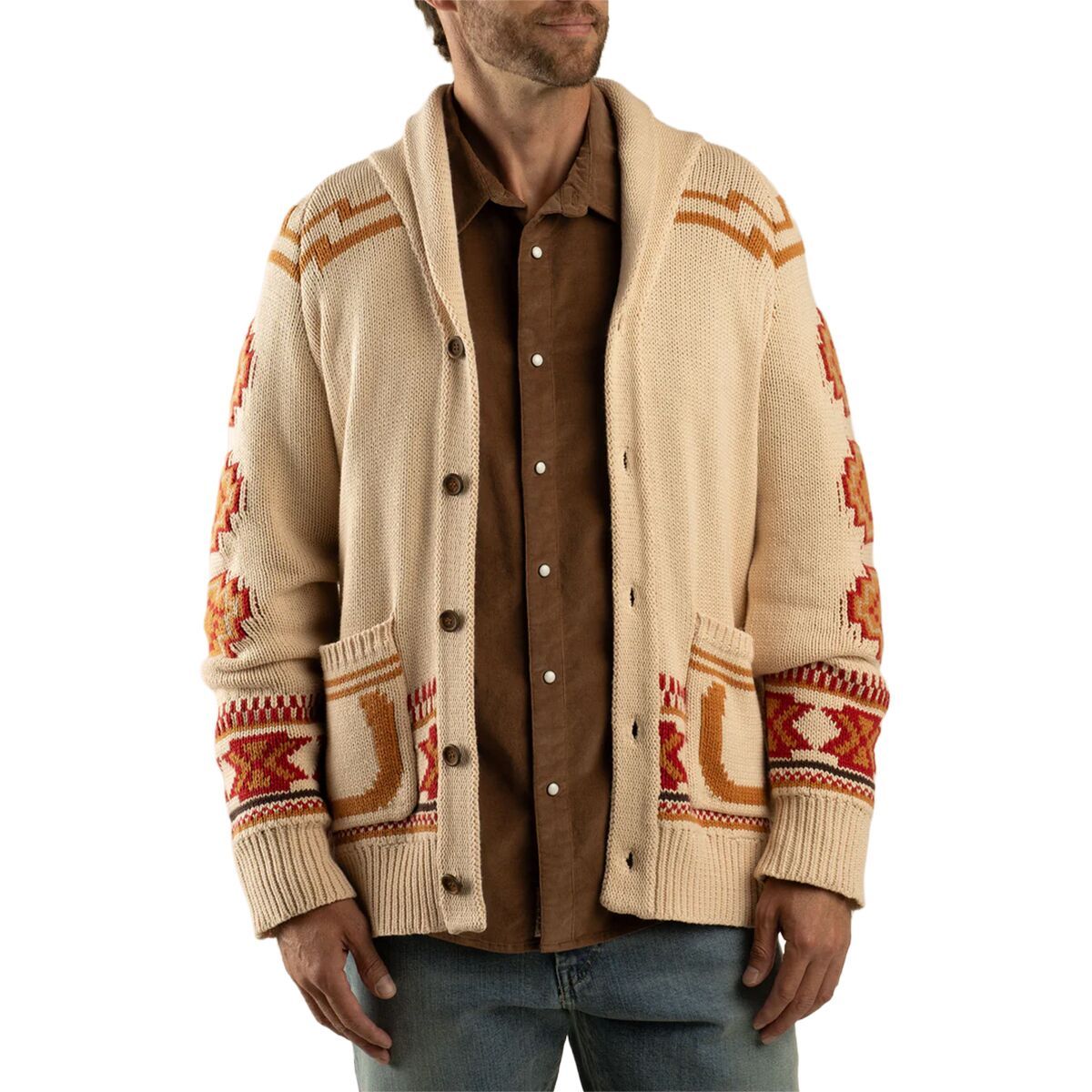 Image of Sendero Provisions Co. Nuevo Lardeo Cardigan - Men's Ivory, S