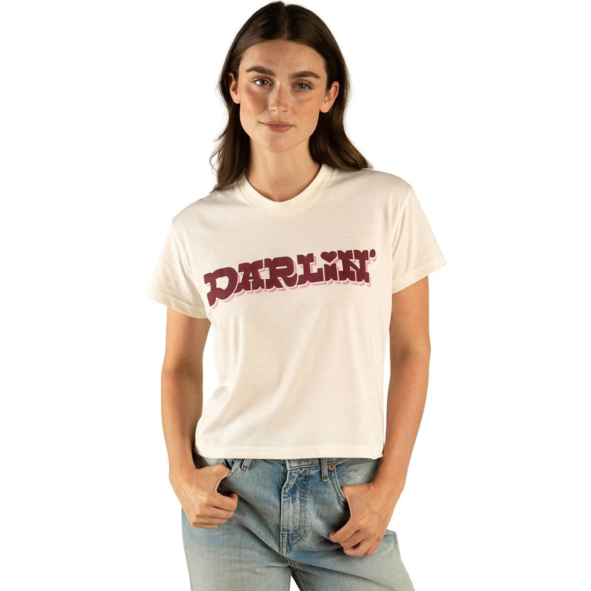 Image of Sendero Provisions Co. Darlin Crop T-Shirt - Women's Vintage White, XS