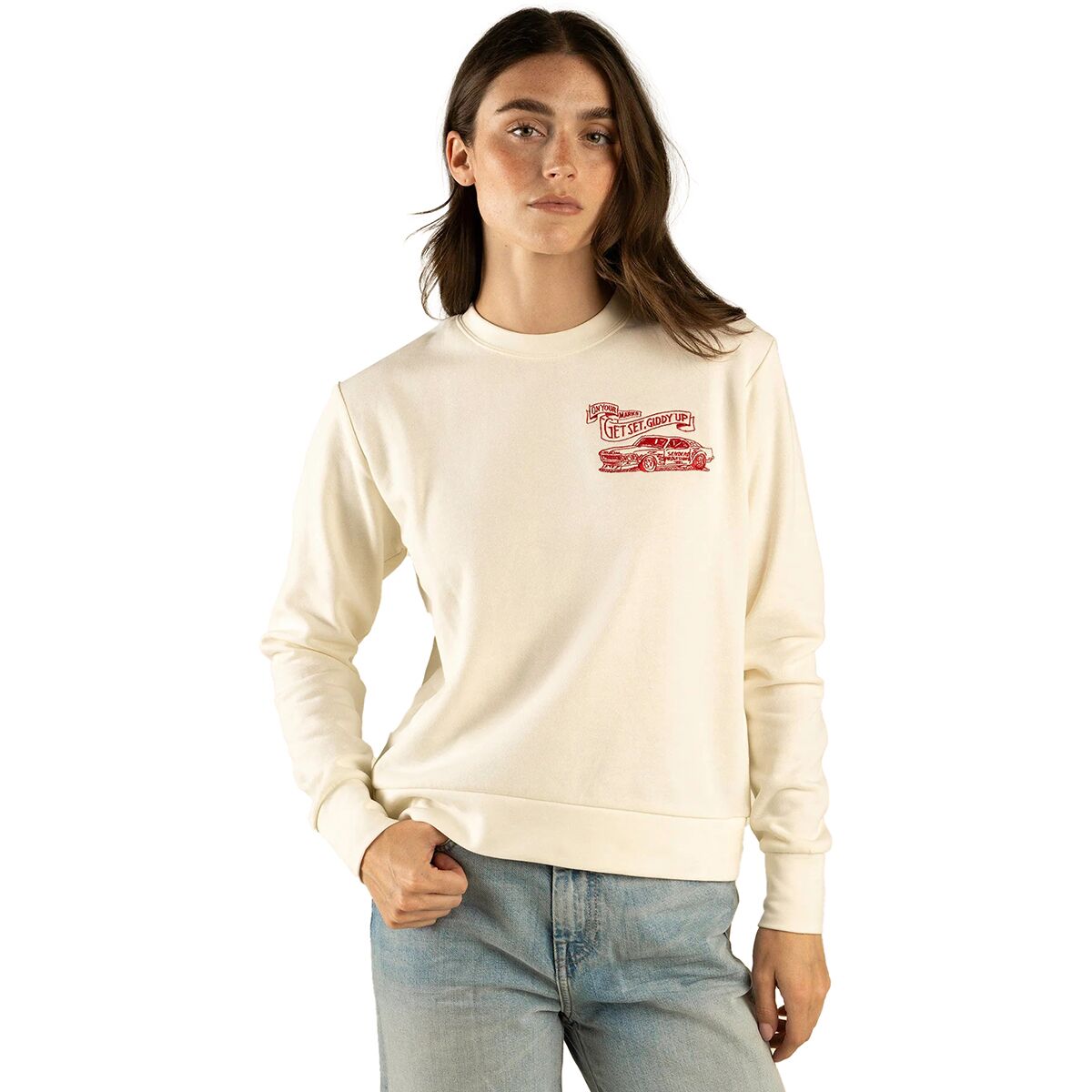 Image of Sendero Provisions Co. Giddy Up Sweatshirt - Women's Vintage White, XL