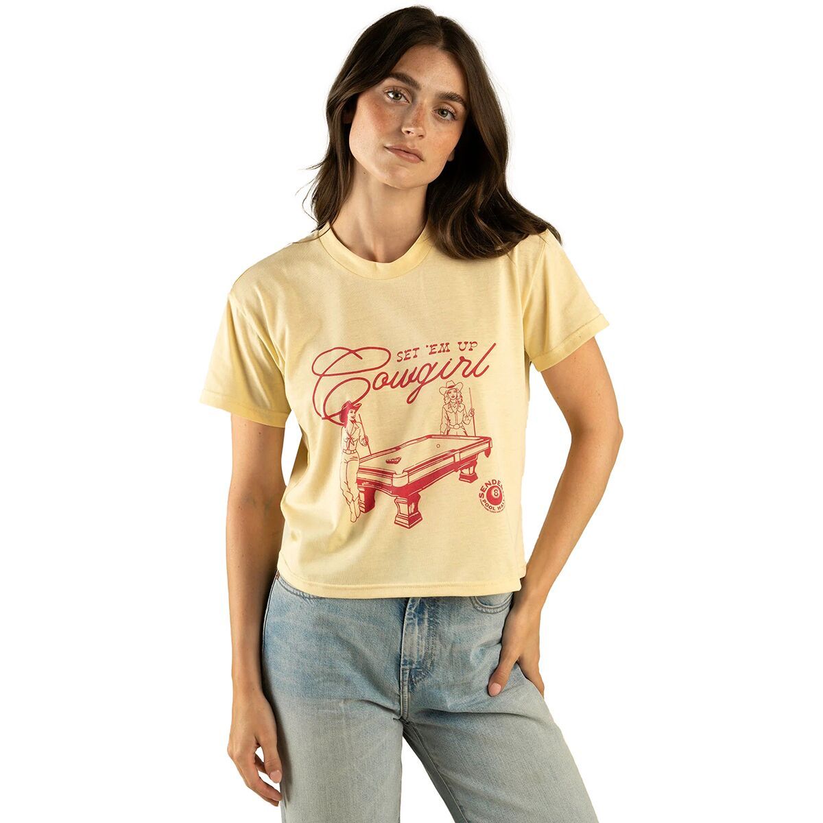 Image of Sendero Provisions Co. Set 'Em Up Crop T-Shirt - Women's Cream, M
