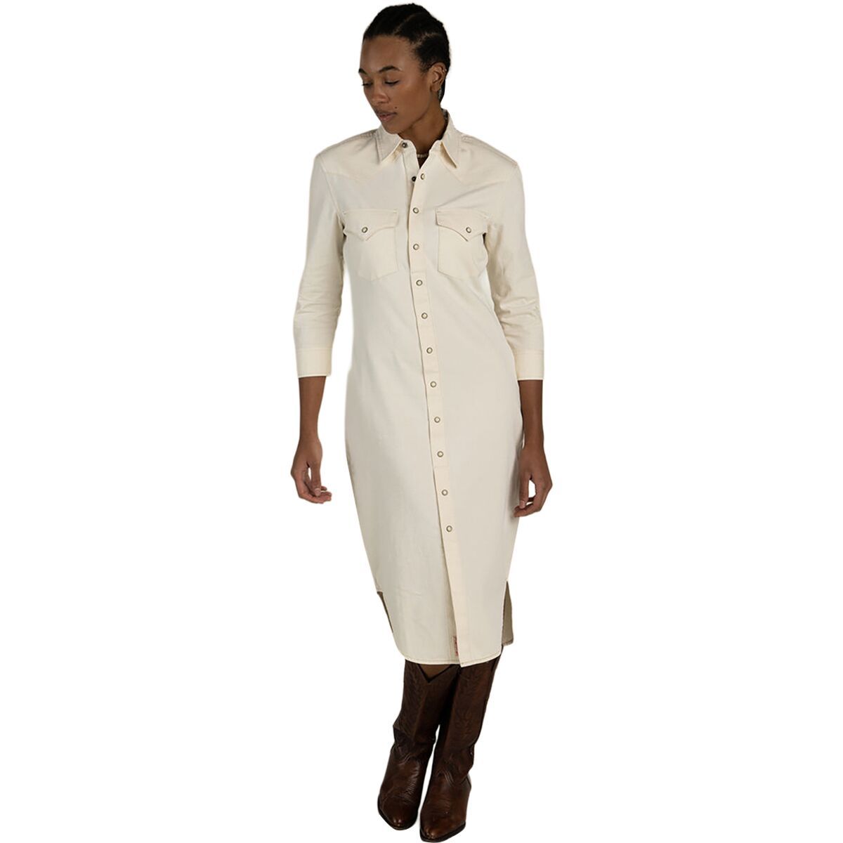 Image of Sendero Provisions Co. The Annie Pearl Snap Shirtdress - Women's Ecru, M