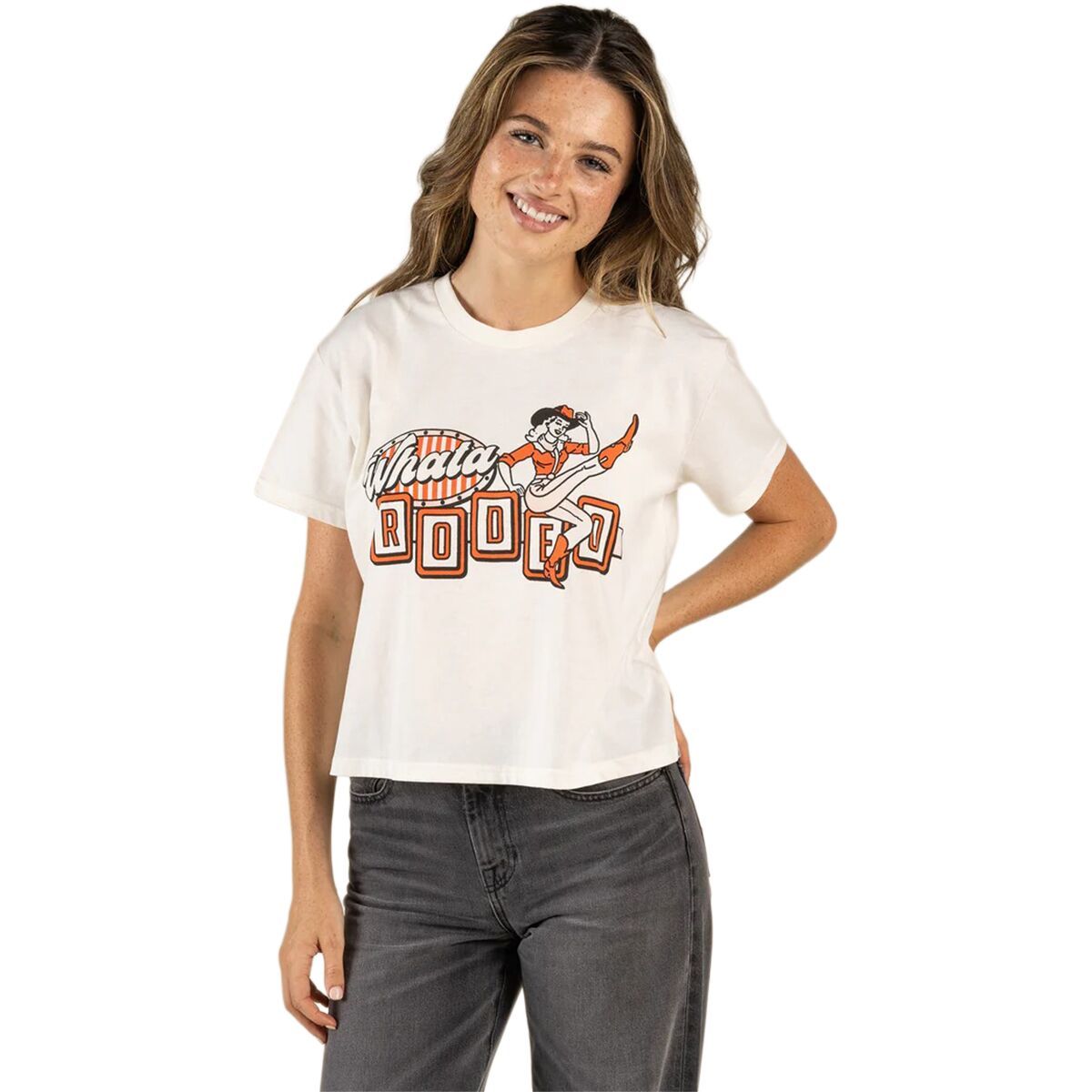Image of Sendero Provisions Co. WhataRodeo Crop T-Shirt - Women's Vintage White, M