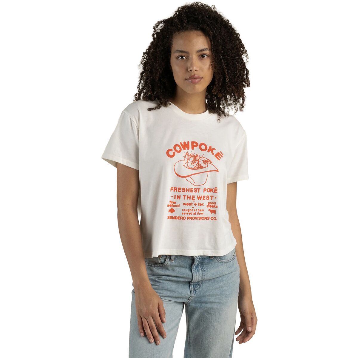Image of Sendero Provisions Co. Cowpoke Boxy T-Shirt - Women's Vintage White, XS