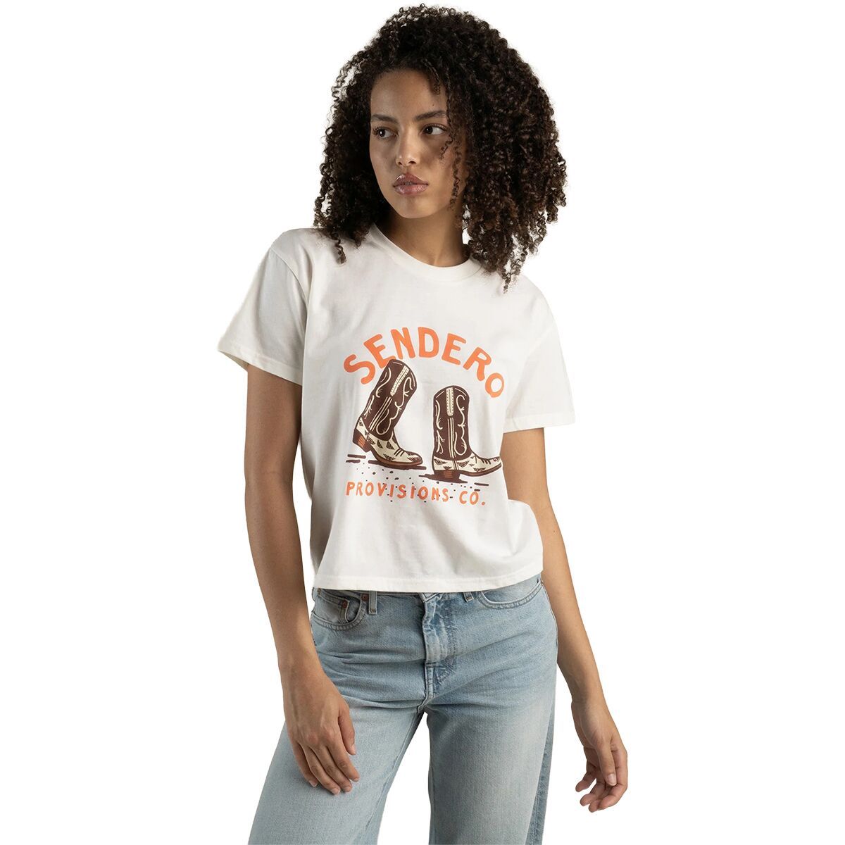 Image of Sendero Provisions Co. High Stepper Boxy T-Shirt - Women's Vintage White, XS