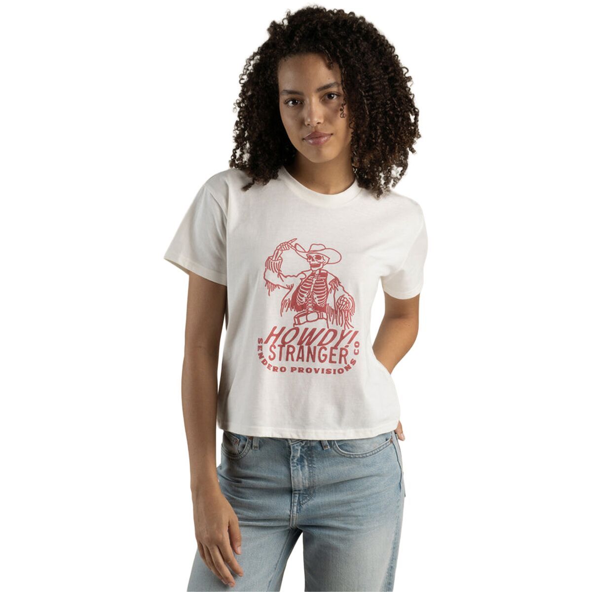 Image of Sendero Provisions Co. Howdy Stranger Boxy T-Shirt - Women's Vintage White, S