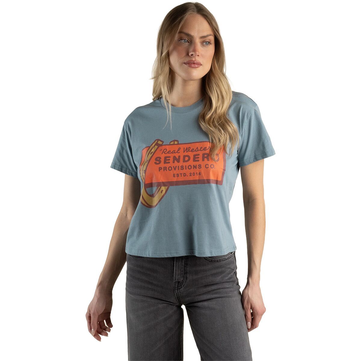 Image of Sendero Provisions Co. Real Western Boxy T-Shirt - Women's Citadel, M