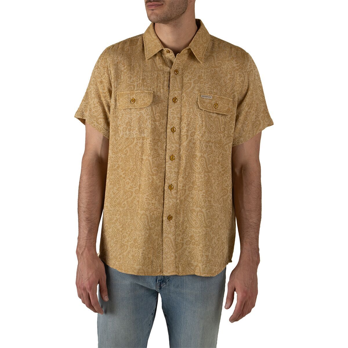 Image of Sendero Provisions Co. Boquillas Short-Sleeve Shirt - Men's Wildrose Paisley/Gold, S