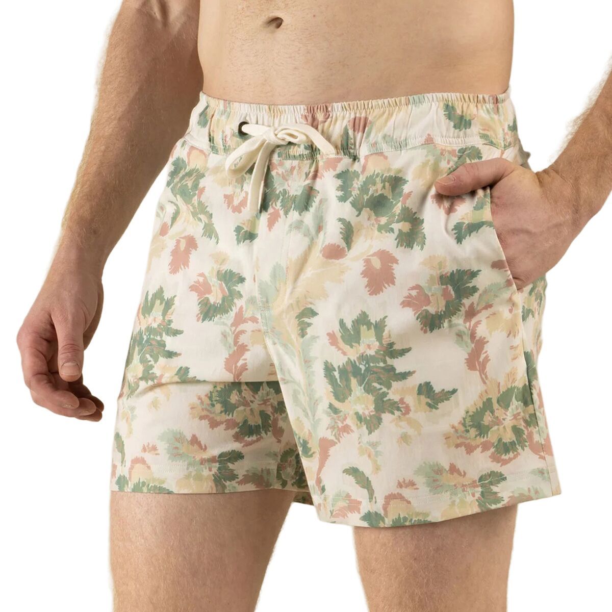 Image of Sendero Provisions Co. The Barton Elastic Boardshort - Men's Alondra/Cream/Green, L