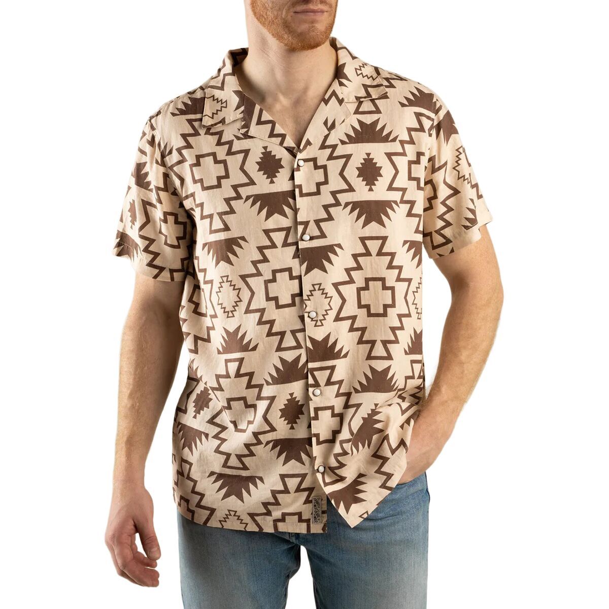 Image of Sendero Provisions Co. The Padre Shirt - Men's Chama Chevron/Cream/Brown, XXL