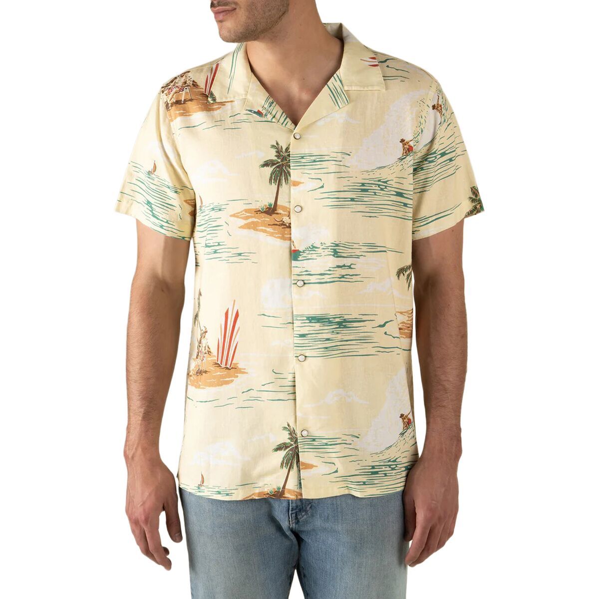 Image of Sendero Provisions Co. The Padre Shirt - Men's Malibu Cowboy/ Cream, M