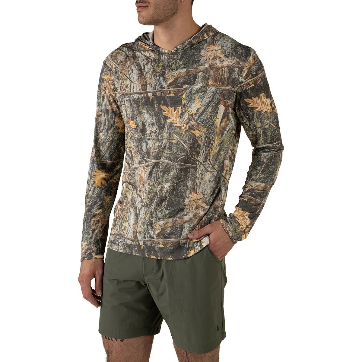 Image of Sendero Provisions Co. Yucatan Hoodie Tech Long-Sleeve Shirt - Men's Will Tree Camo, S