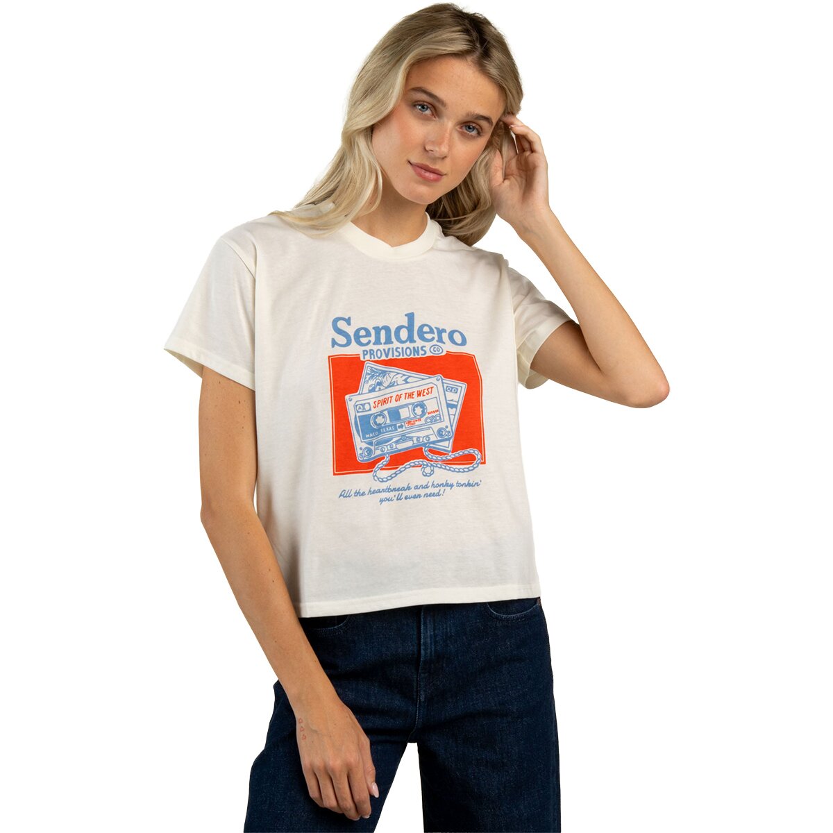 Sendero Provisions Co. Sendero Provisions Co. Cassette Tape Boxy T-Shirt - Women's Vintage White, XL