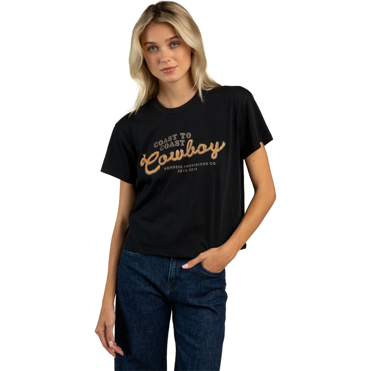 Image of Sendero Provisions Co. Coast to Coast Boxy T-Shirt - Women's Black, S