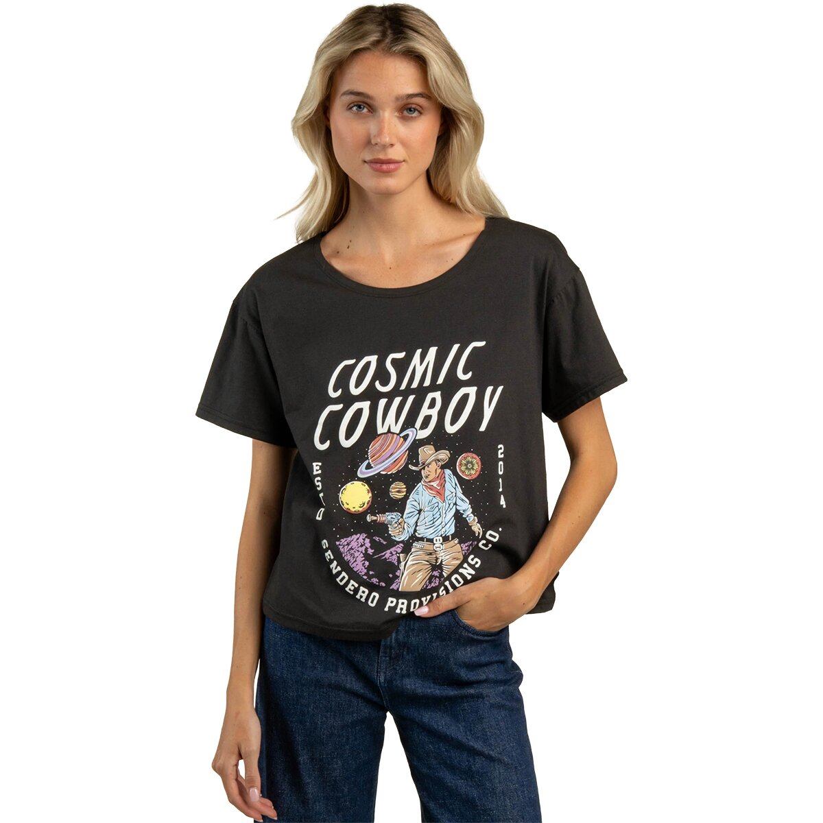 Sendero Provisions Co. Sendero Provisions Co. Cosmic Cowboy Basic T-Shirt - Women's Charcoal, L