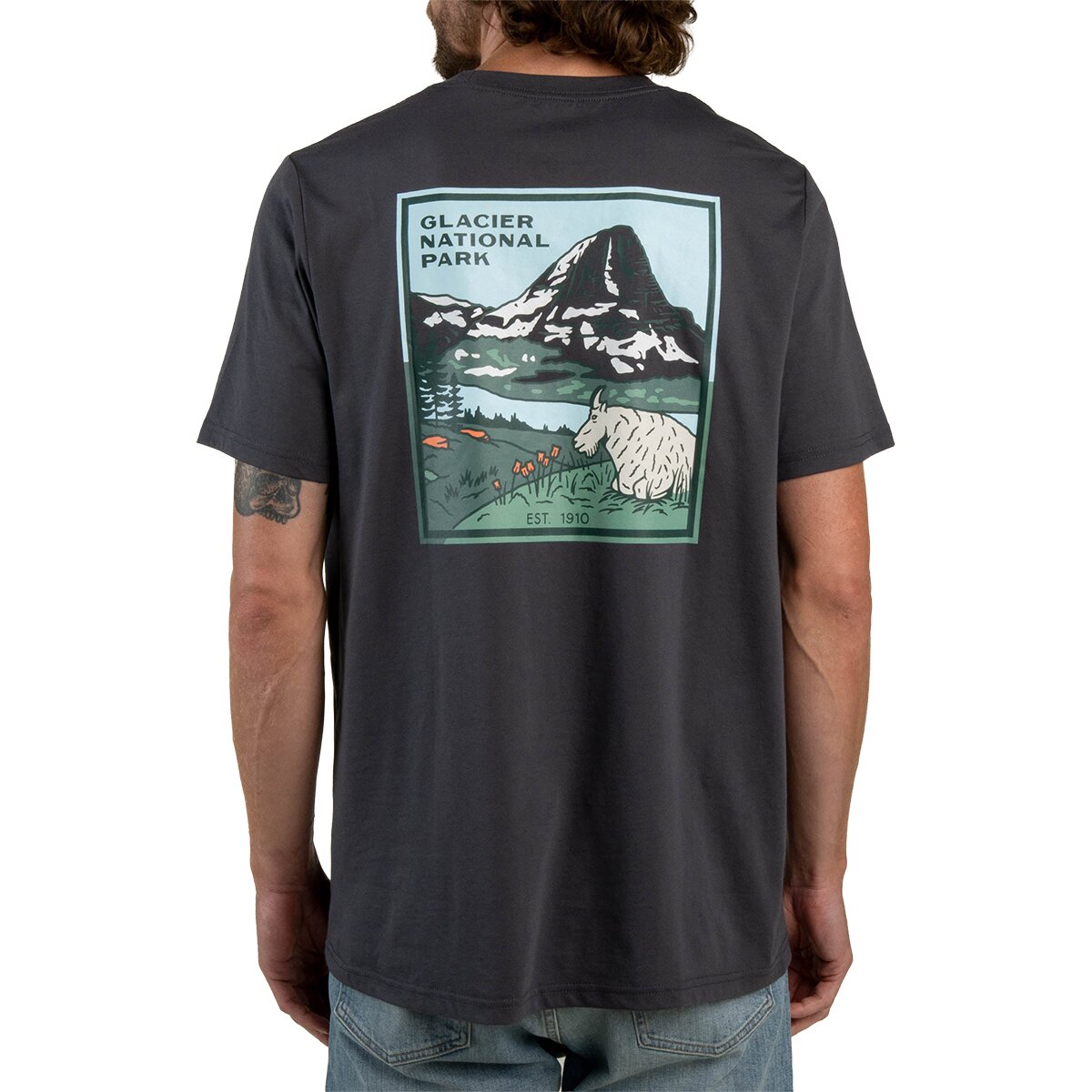 Sendero Provisions Co. Sendero Provisions Co. Glacier National Park T-Shirt Charcoal, M